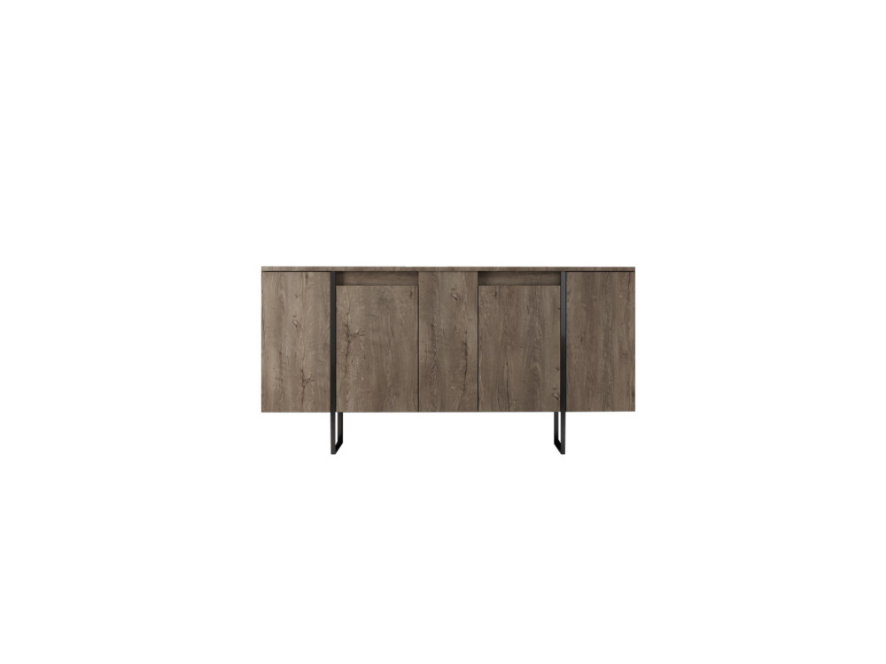 Aparador de madeira "Luxe" - 160 x 35 x 80 cm - Nogueira preta