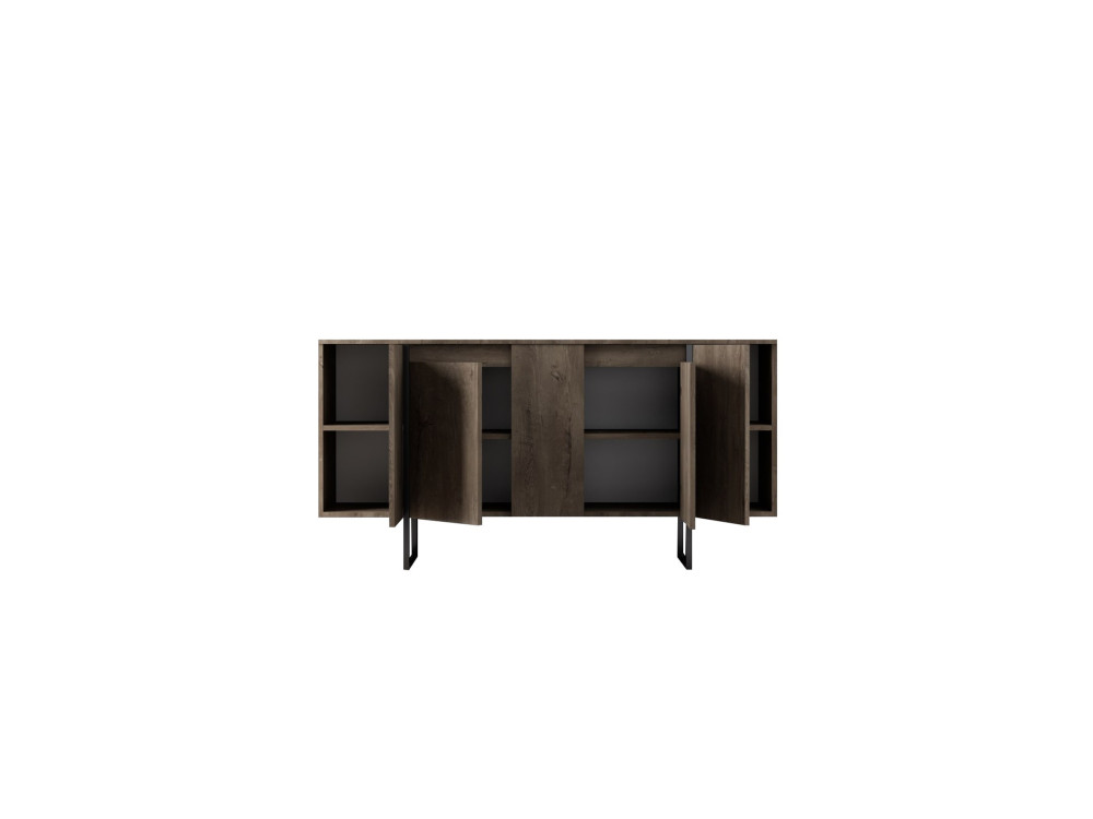 Aparador de madeira "Luxe" - 160 x 35 x 80 cm - Nogueira preta