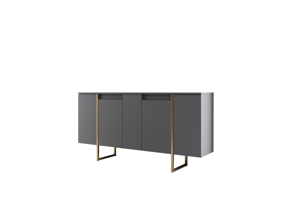 Aparador de madeira "Luxe" - 160 x 35 x 80 cm - Ouro antracite