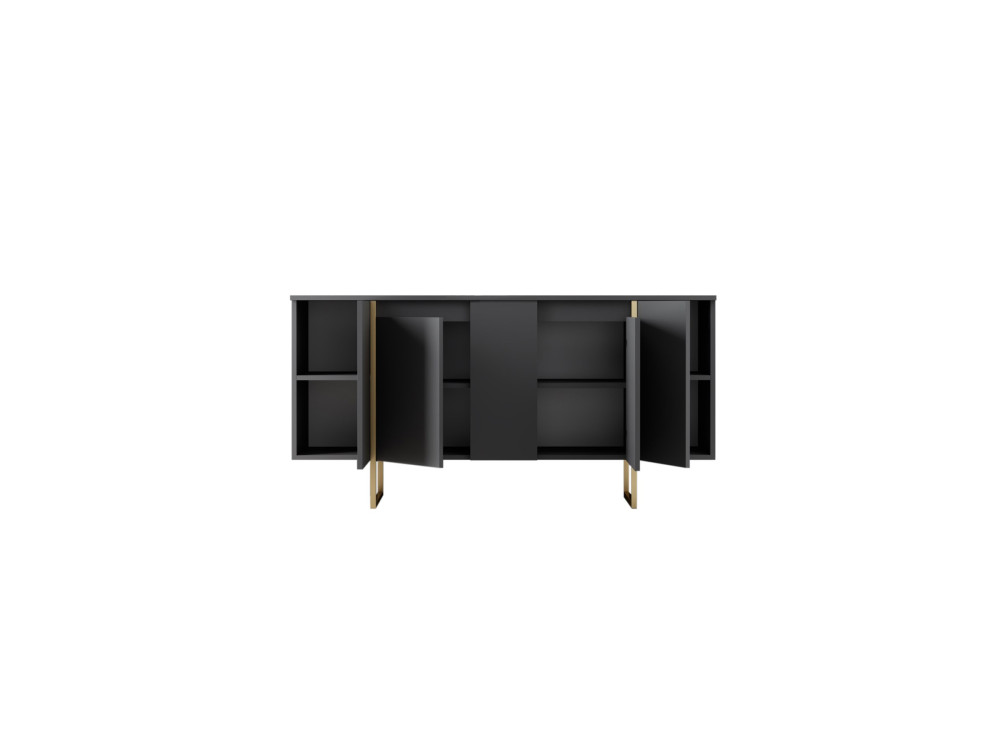 Aparador de madeira "Luxe" - 160 x 35 x 80 cm - Ouro antracite
