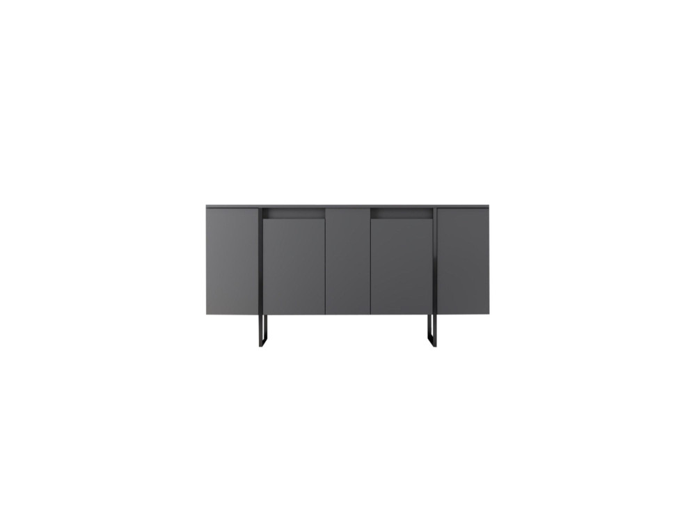 Aparador "Luxe" em madeira - 160 x 35 x 80 cm - Cinzento antracite
