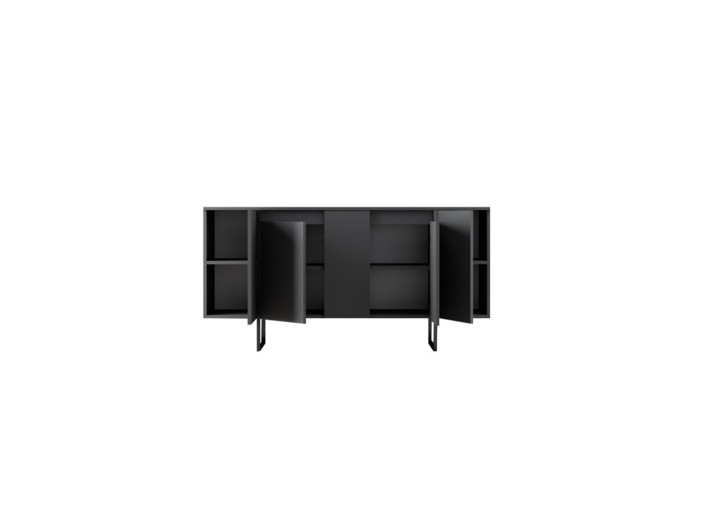 Aparador "Luxe" em madeira - 160 x 35 x 80 cm - Cinzento antracite