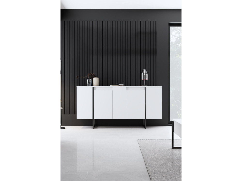Aparador de madeira "Luxe" - 160 x 35 x 80 cm - Branco
