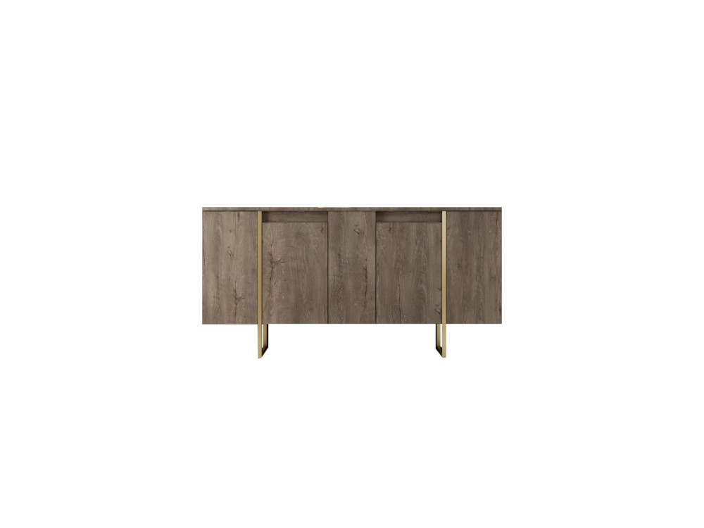 Aparador de madeira "Luxe" - 160 x 35 x 80 cm - Castanho