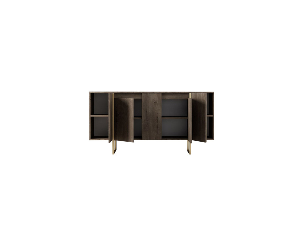 Aparador de madeira "Luxe" - 160 x 35 x 80 cm - Castanho