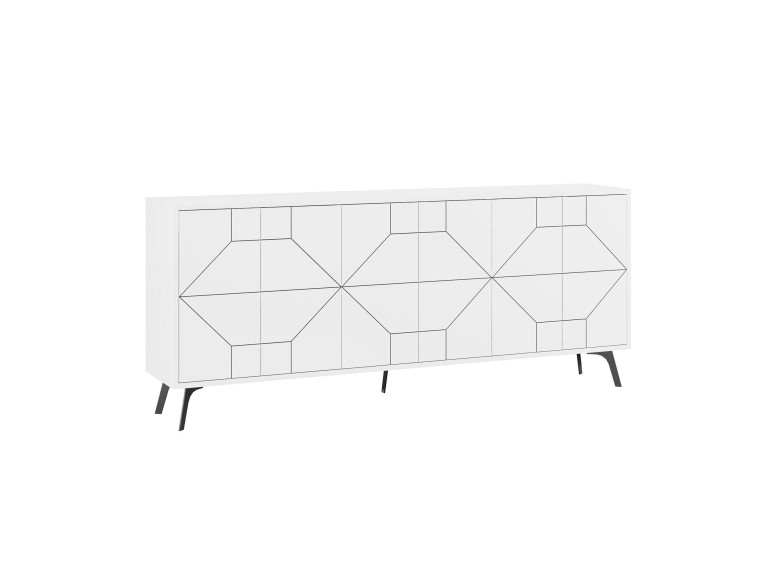 Aparador de madeira "Dune" - 184 x 35 x 77 cm - Branco