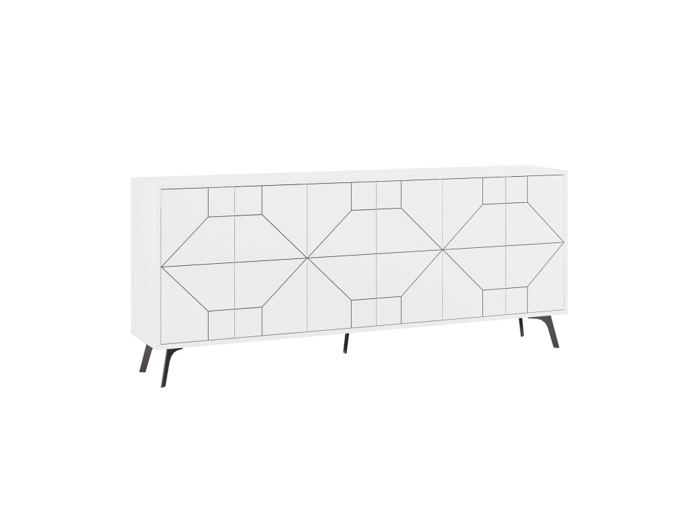 Aparador de madeira "Dune" - 184 x 35 x 77 cm - Branco