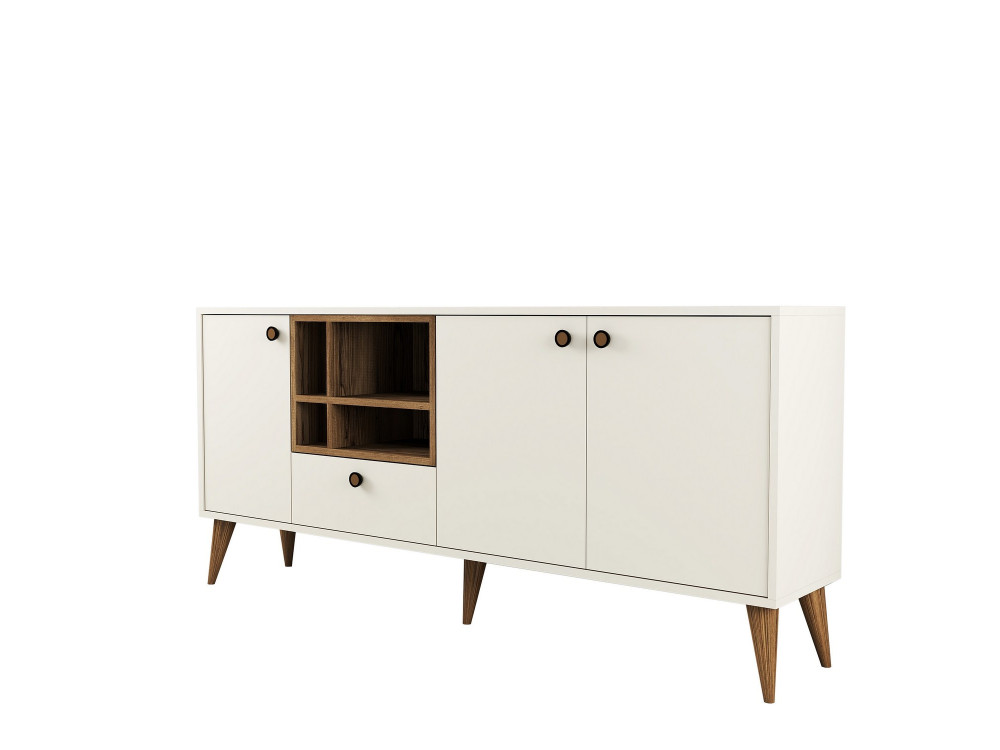 Aparador "Napoli" em madeira - 180 x 35 x 81 cm - Creme