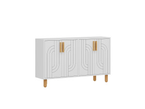 Aparador de madeira "Rodney" - 120 x 29 x 73 cm - Branco