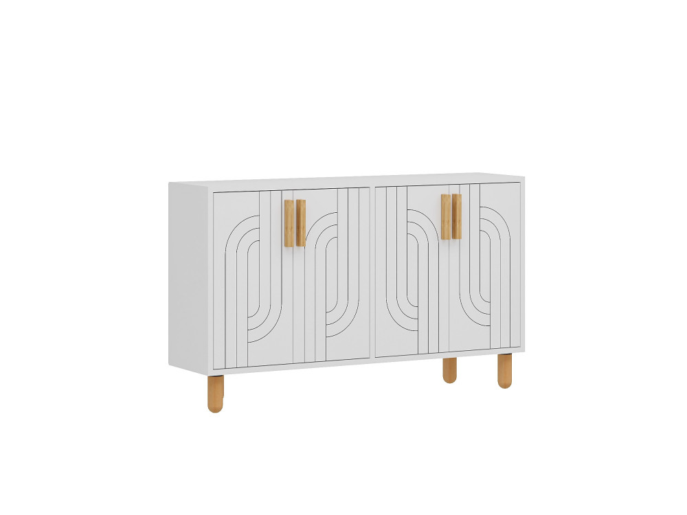 Aparador de madeira "Rodney" - 120 x 29 x 73 cm - Branco
