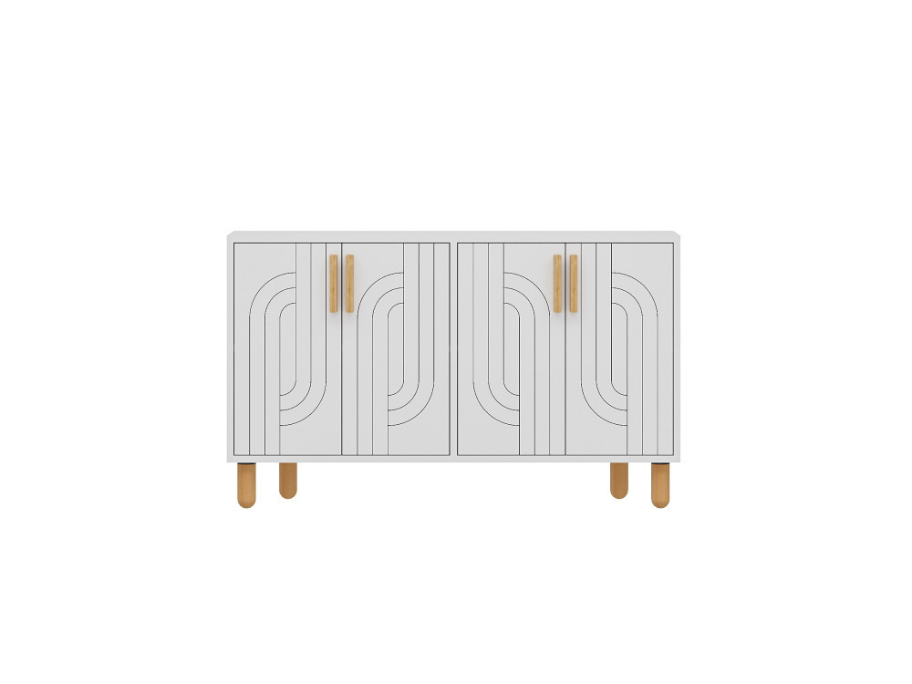 Aparador de madeira "Rodney" - 120 x 29 x 73 cm - Branco