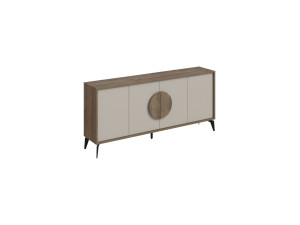 Aparador de madeira "Gora Wide" - 180 x 36 x 82 cm - Creme