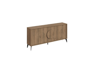 Aparador de madeira "Gora Wide" - 180 x 36 x 82 cm - Castanho