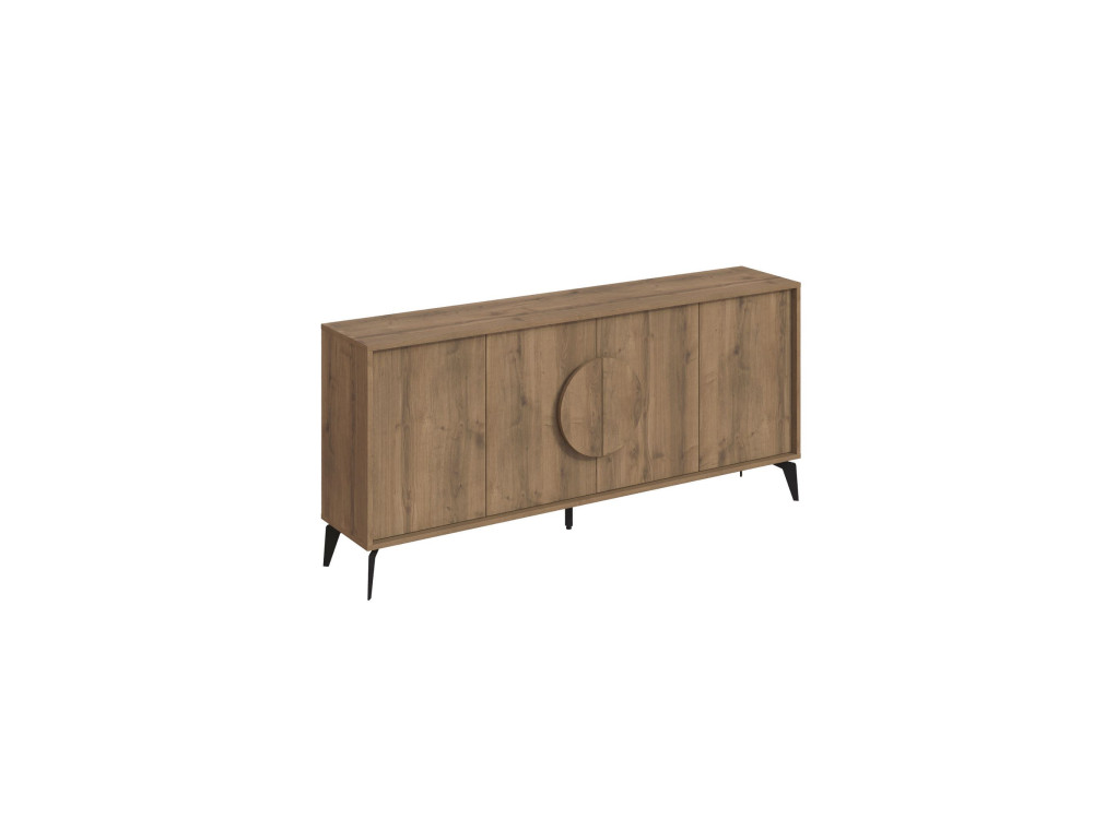 Aparador de madeira "Gora Wide" - 180 x 36 x 82 cm - Castanho