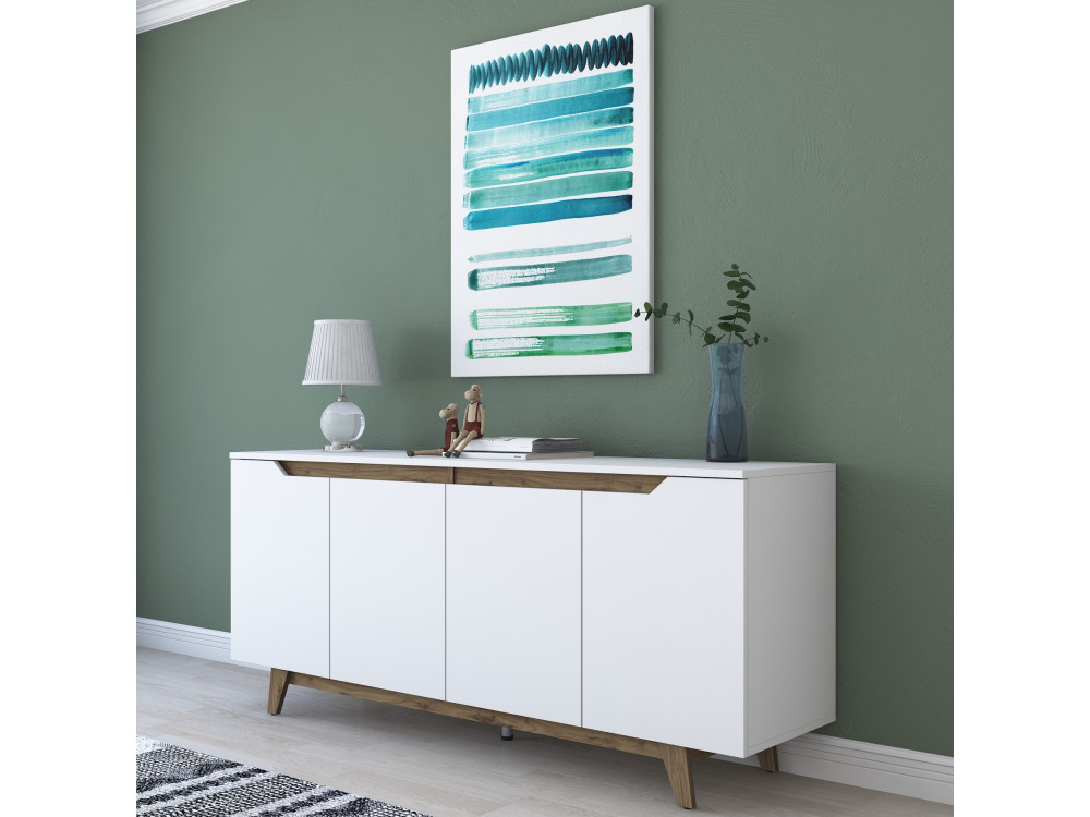Aparador de madeira "Gondol" - 180 x 45 x 79 cm - Branco