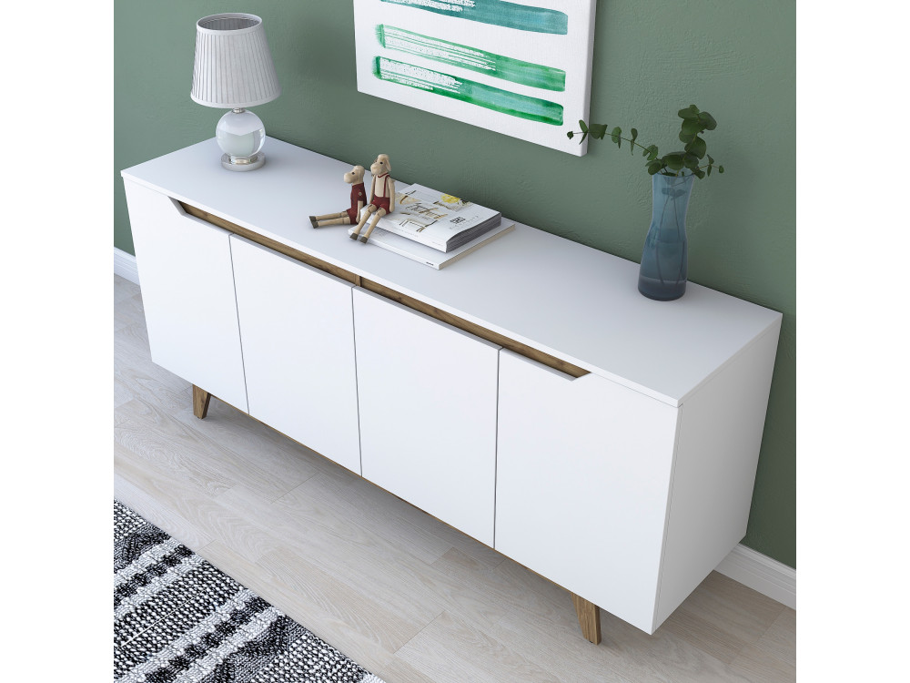 Aparador de madeira "Gondol" - 180 x 45 x 79 cm - Branco
