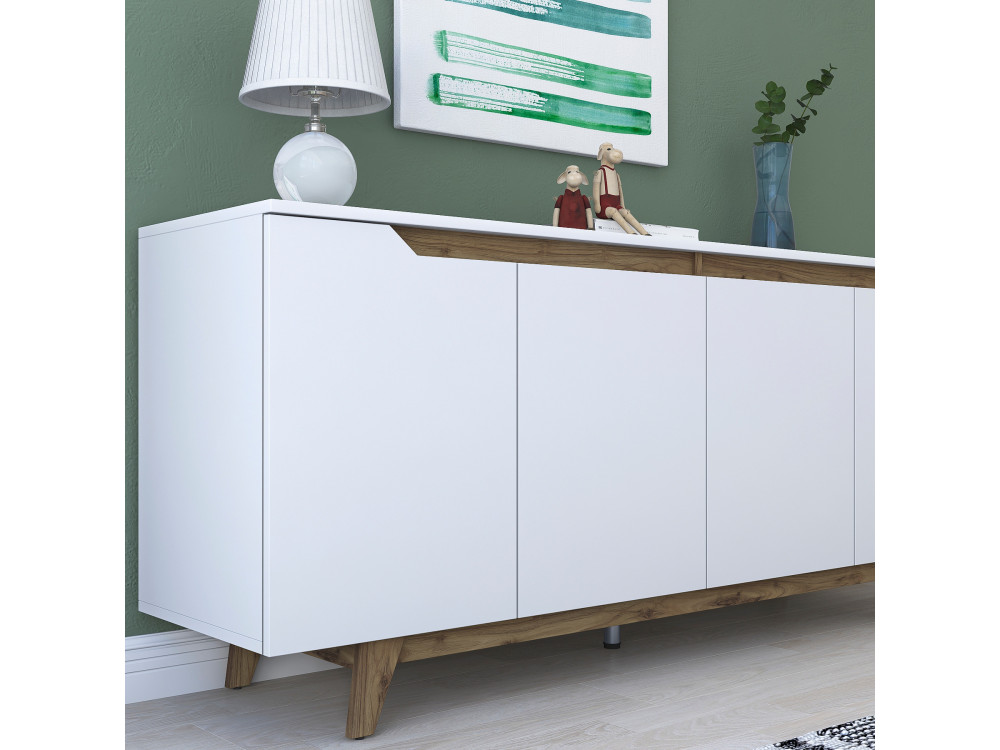 Aparador de madeira "Gondol" - 180 x 45 x 79 cm - Branco