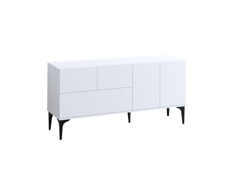 Aparador de madeira "Ginny" - 150 x 35 x 75 cm - Branco