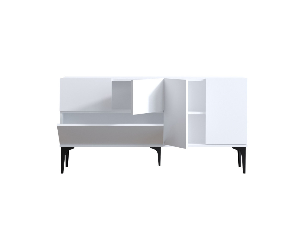 Aparador de madeira "Ginny" - 150 x 35 x 75 cm - Branco