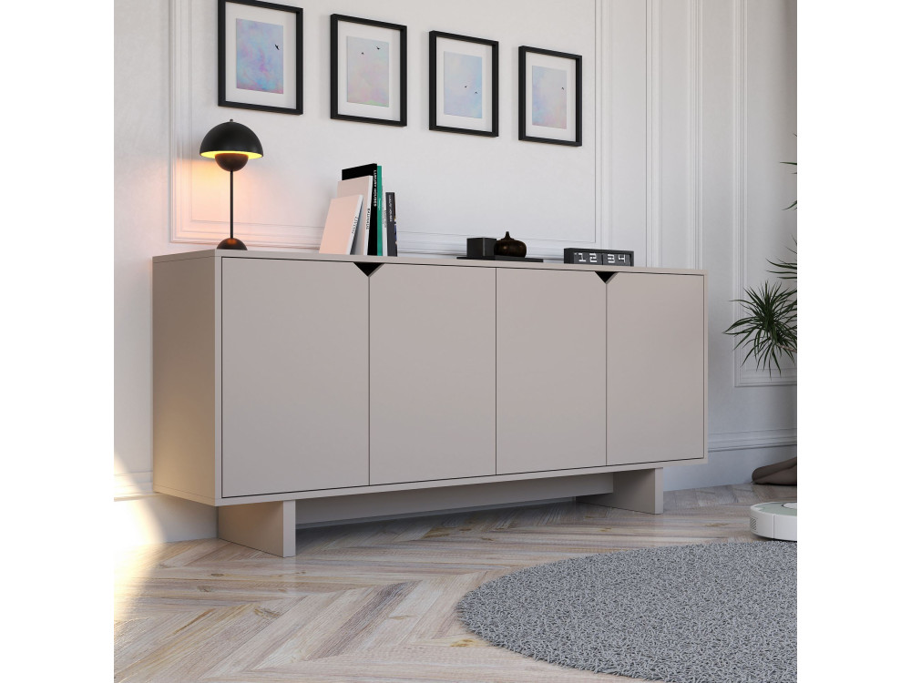 Aparador "Oz" em madeira - 180 x 40 x 81 cm - Bege
