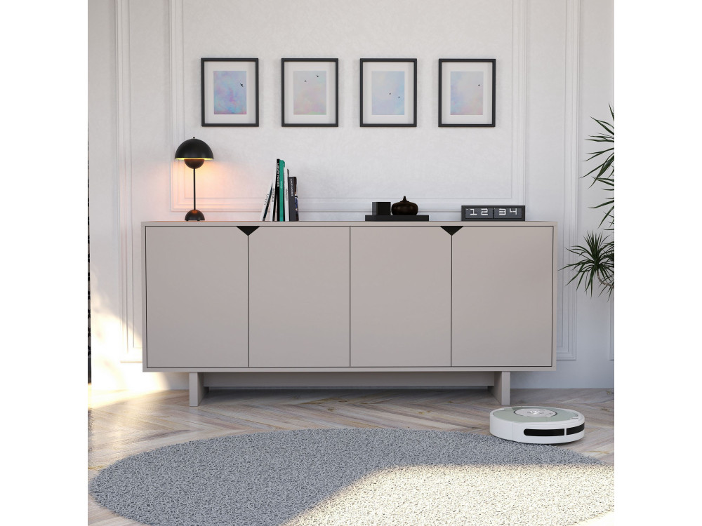 Aparador "Oz" em madeira - 180 x 40 x 81 cm - Bege