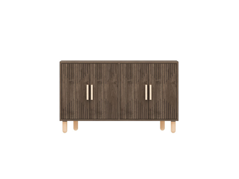 Aparador "Roger" em madeira - 120 x 30 x 74 cm - Castanho