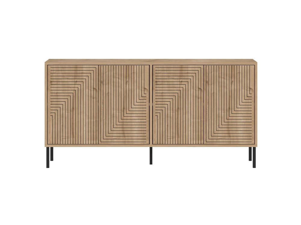 Aparador de madeira "Evolet" - 150 x 36 x 75 cm - Bege