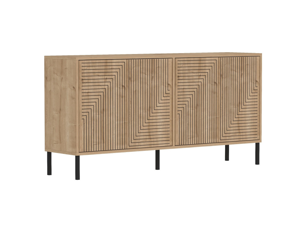 Aparador de madeira "Evolet" - 150 x 36 x 75 cm - Bege