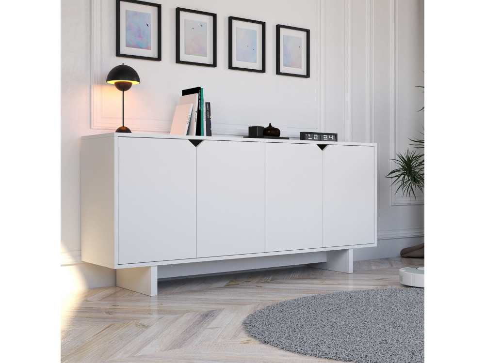 Aparador "Doruk" em madeira - 180 x 40 x 81 cm - Branco