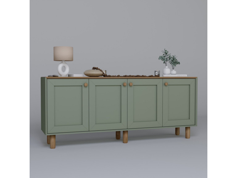 Aparador de madeira "Bohem" - 180 x 40 x 75 cm - Verde