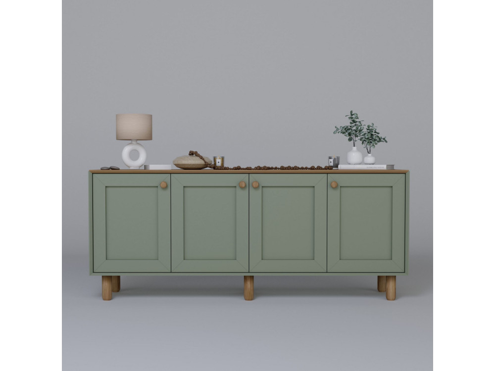 Aparador de madeira "Bohem" - 180 x 40 x 75 cm - Verde