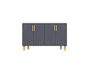 Aparador "Rodney" em madeira - 120 x 30 x 74 cm - Cinzento antracite