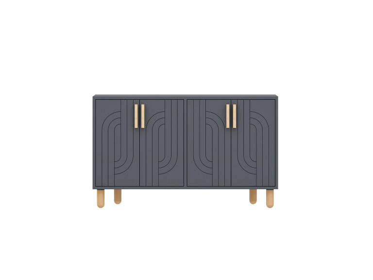 Aparador "Rodney" em madeira - 120 x 30 x 74 cm - Cinzento antracite