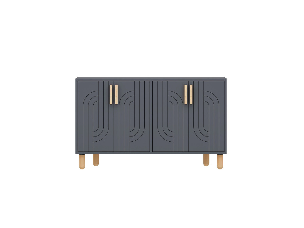 Aparador "Rodney" em madeira - 120 x 30 x 74 cm - Cinzento antracite