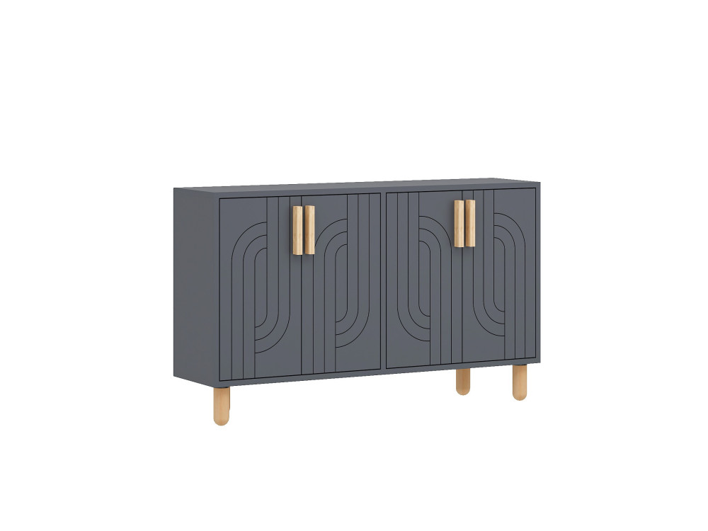 Aparador "Rodney" em madeira - 120 x 30 x 74 cm - Cinzento antracite