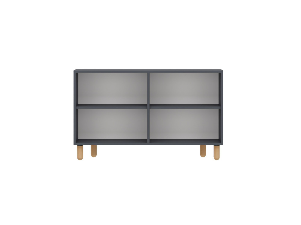 Aparador "Rodney" em madeira - 120 x 30 x 74 cm - Cinzento antracite