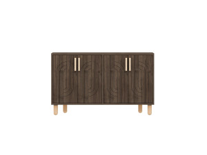 Aparador de madeira "Rodney" - 120 x 30 x 74 cm - Castanho