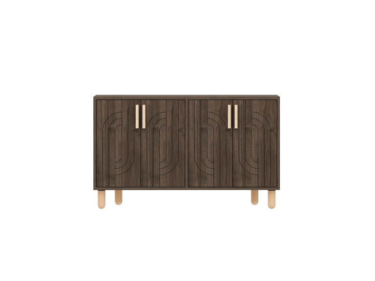 Aparador de madeira "Rodney" - 120 x 30 x 74 cm - Castanho
