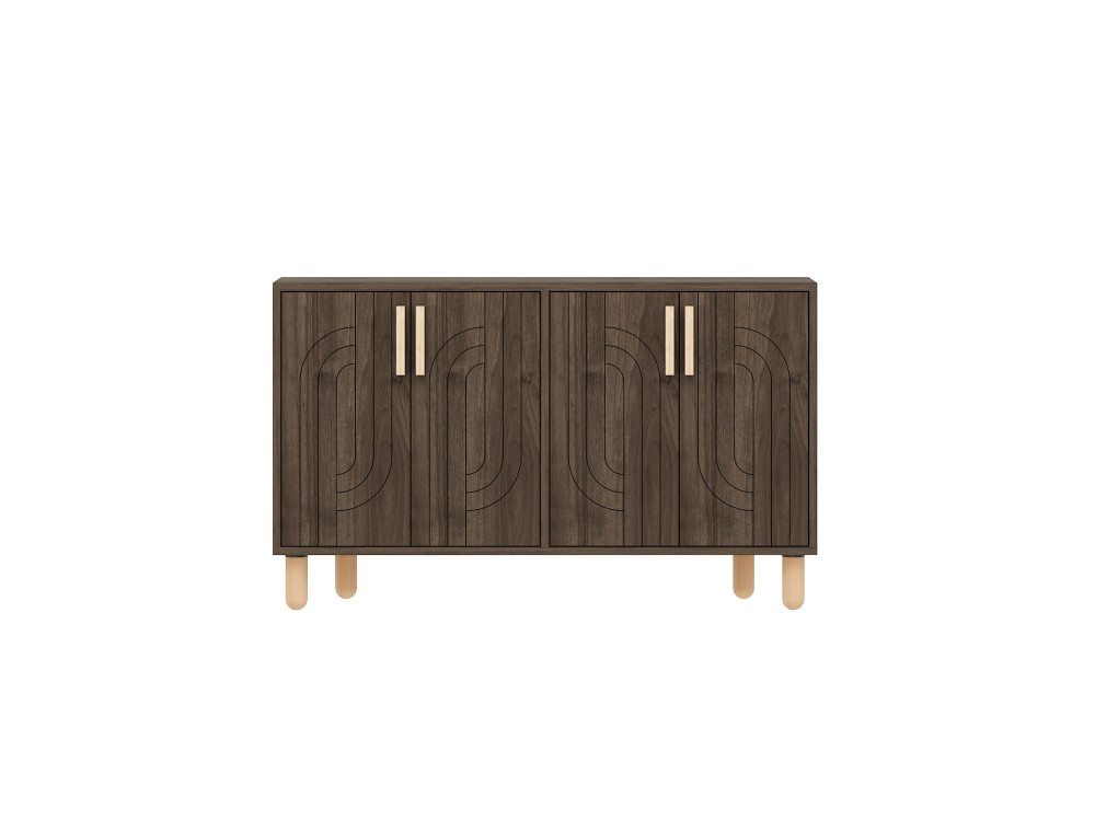 Aparador de madeira "Rodney" - 120 x 30 x 74 cm - Castanho