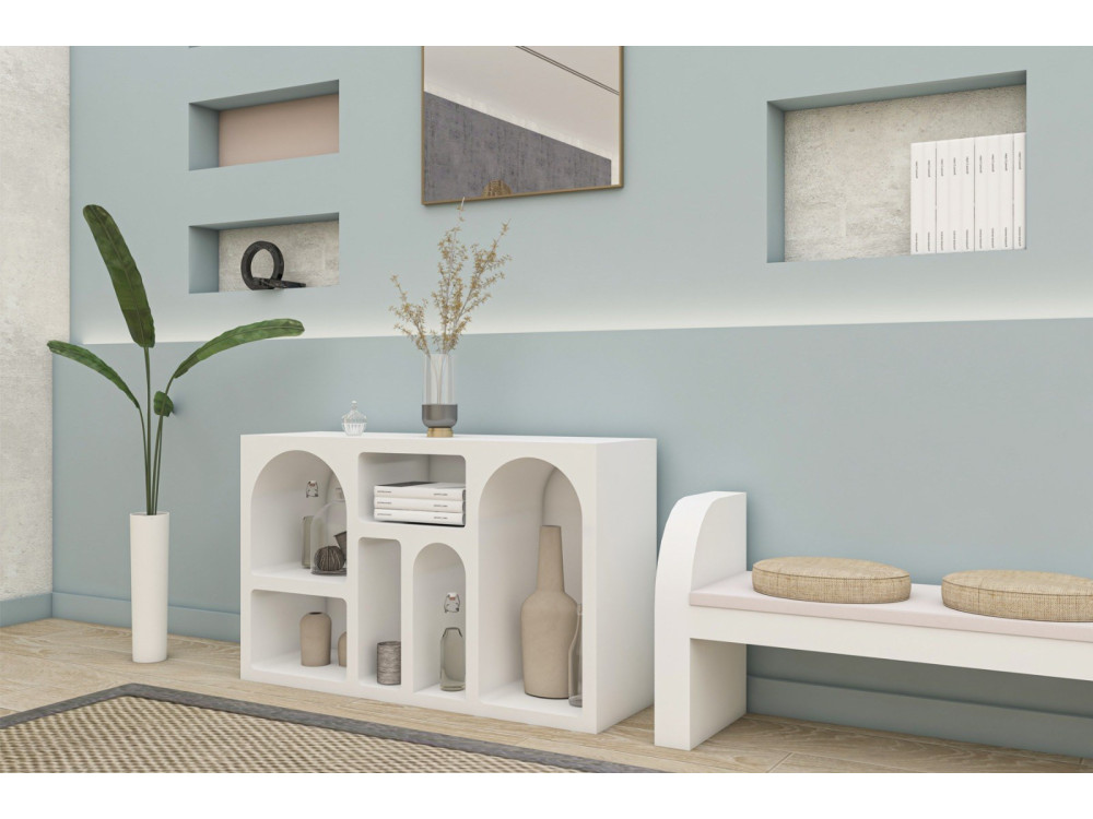 Aparador de madeira "Liva" - 120 x 37 x 74 cm - Branco