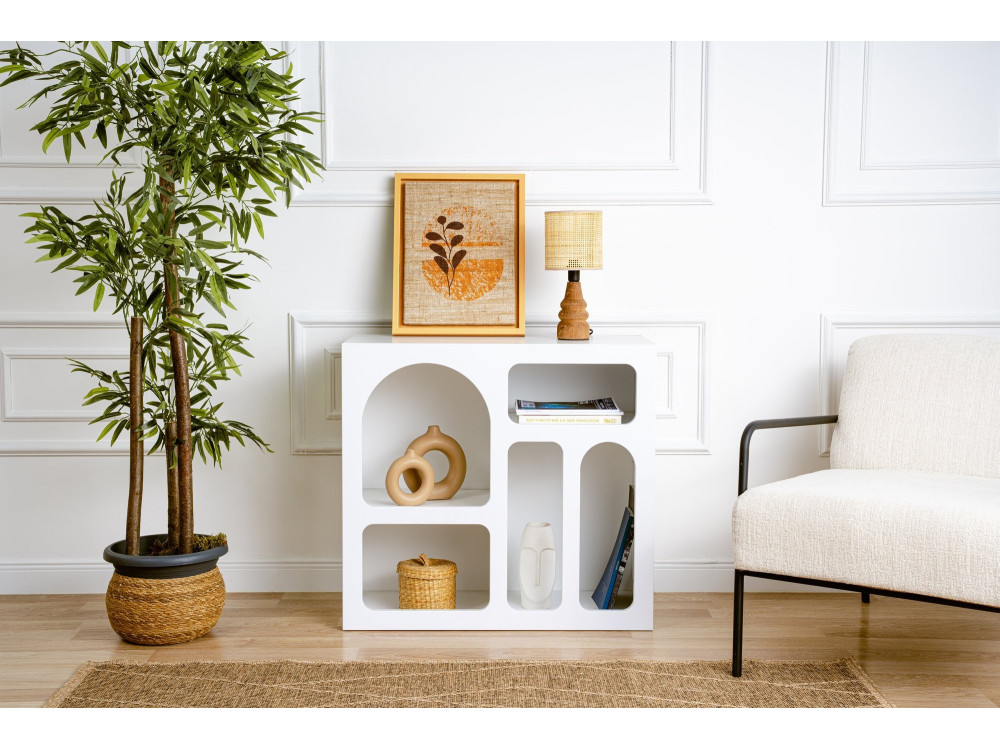 Aparador "Lessa" em madeira - 80 x 37 x 74 cm - Branco