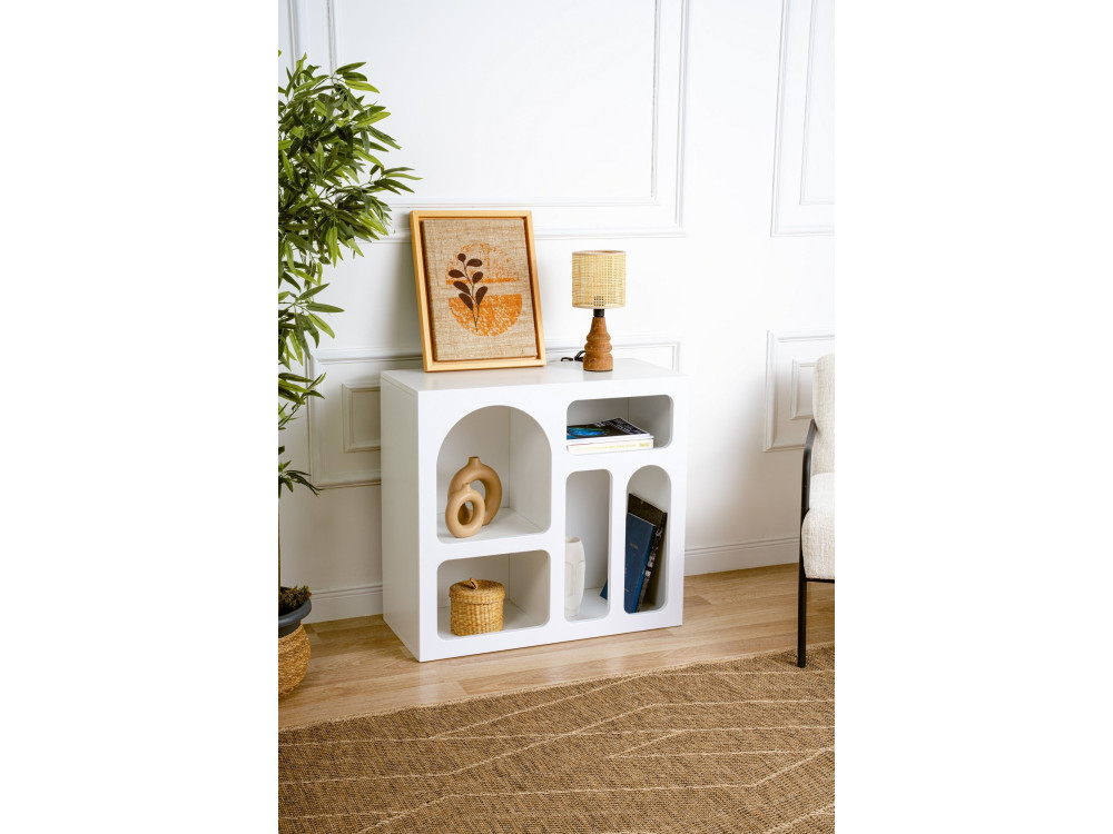 Aparador "Lessa" em madeira - 80 x 37 x 74 cm - Branco