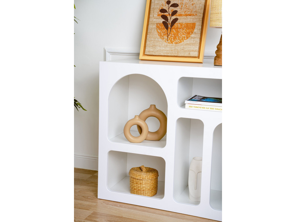 Aparador "Lessa" em madeira - 80 x 37 x 74 cm - Branco