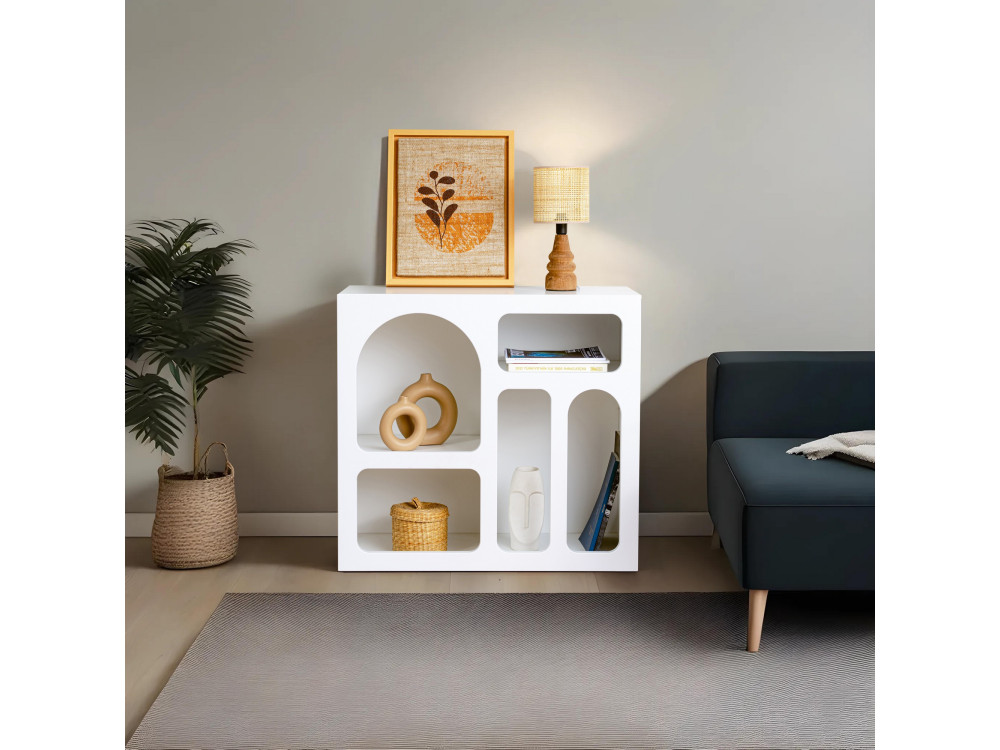 Aparador "Lessa" em madeira - 80 x 37 x 74 cm - Branco