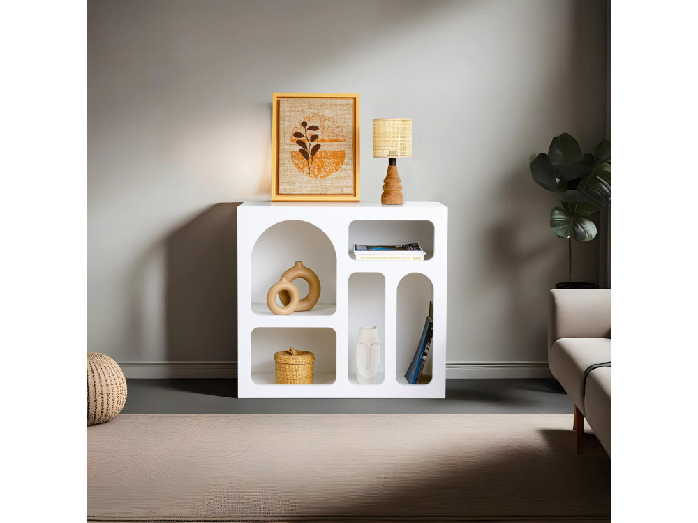 Aparador "Lessa" em madeira - 80 x 37 x 74 cm - Branco
