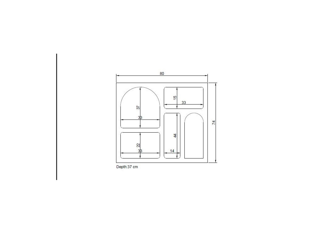 Aparador "Lessa" em madeira - 80 x 37 x 74 cm - Branco