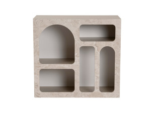 Aparador "Lessa" em madeira - 80 x 37 x 74 cm - Travertino