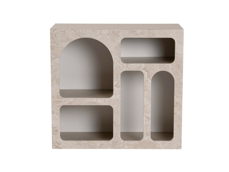 Aparador "Lessa" em madeira - 80 x 37 x 74 cm - Travertino