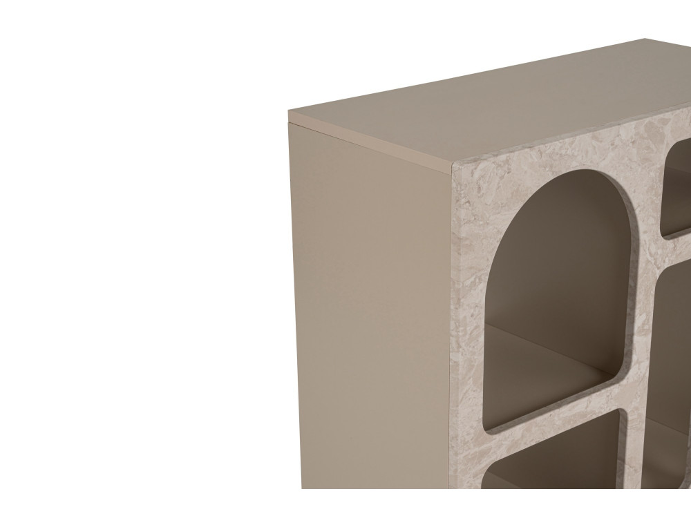 Aparador "Lessa" em madeira - 80 x 37 x 74 cm - Travertino