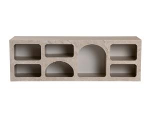 Aparador "Ferlis" em madeira - 160 x 40 x 51 cm - Travertino